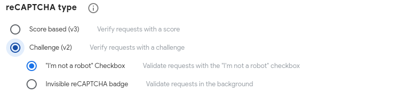 Recaptcha type