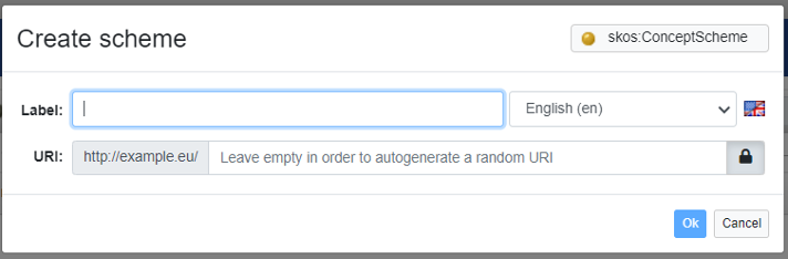 Creation of a concept scheme in VocBench