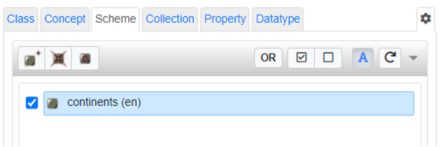 Selection of a newly created scheme in VocBench