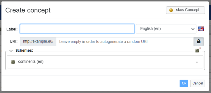 Creation of a new concept in VocBench