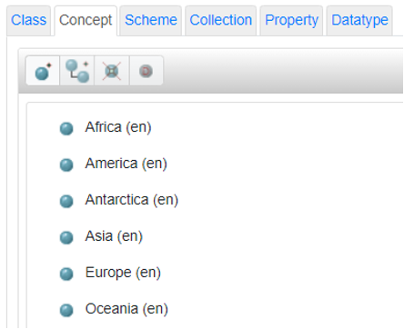 The concept tree in VocBench